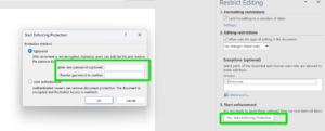 How to use restrict editing in word