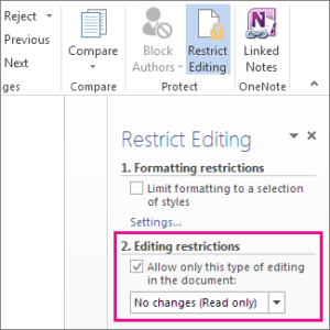 How to use restrict editing in word