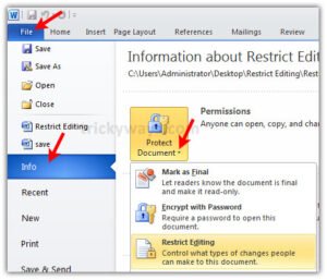 How to use restrict editing in word